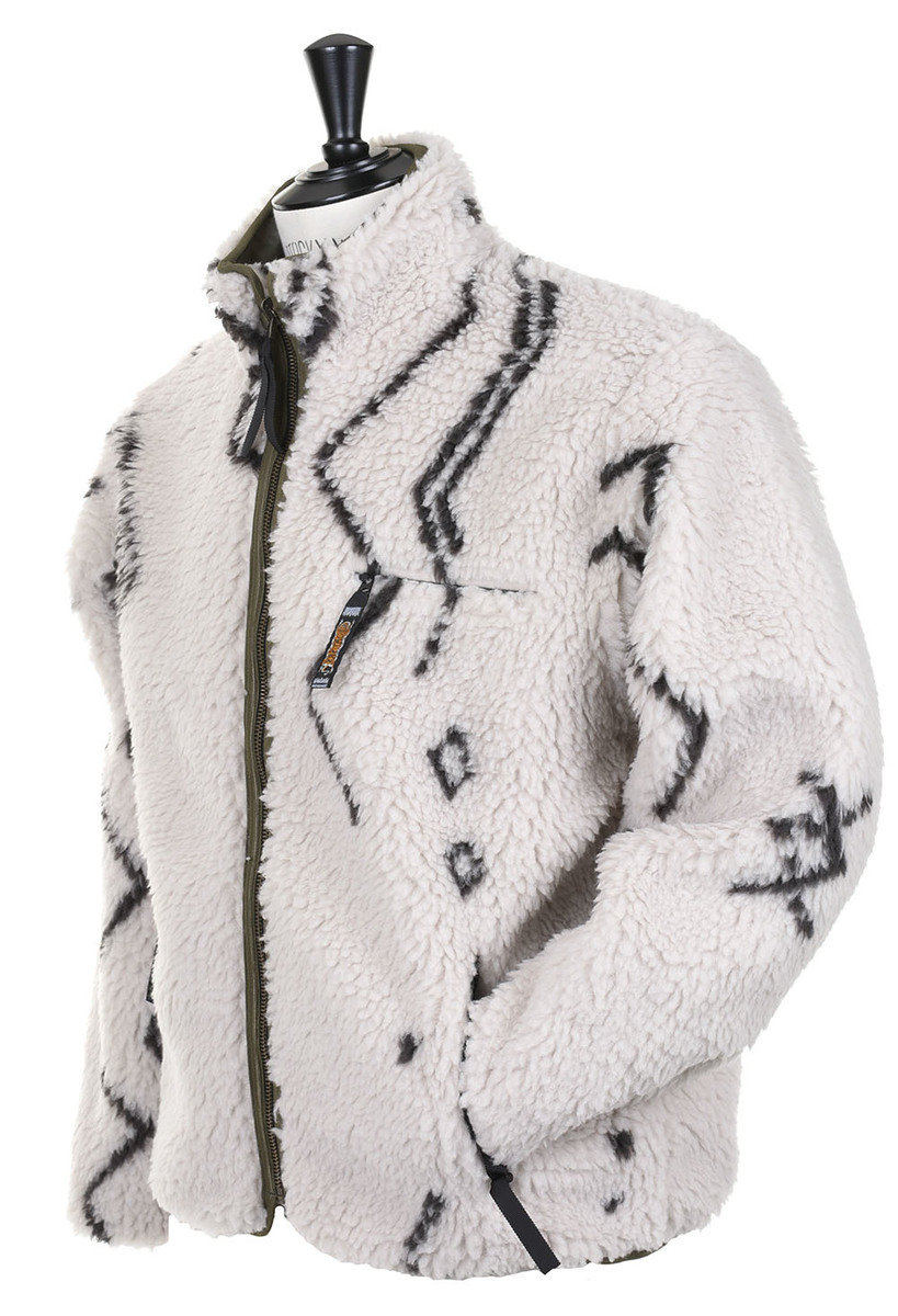 Kapital Beniwaren Pattern Boa Fleece Reversible Blouson - Natural