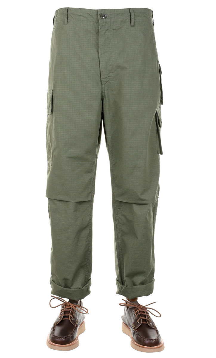 Engineered Garments x KM K Cargo Pant Cotton Ripstop - Olive | Kafka ...