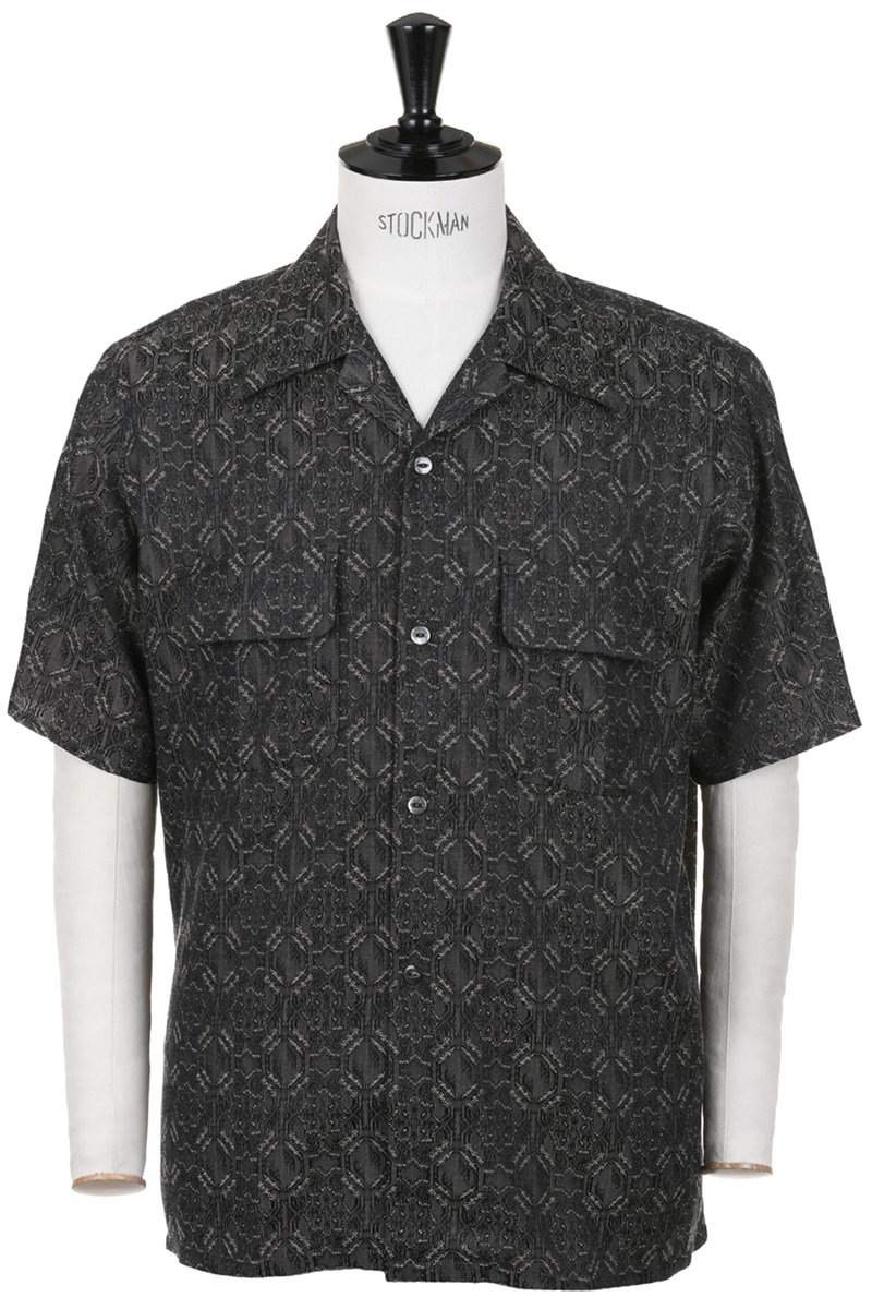 Needles S/S Classic Shirt CU/C Geometric Jacquard - Brown at Kafka  Mercantile