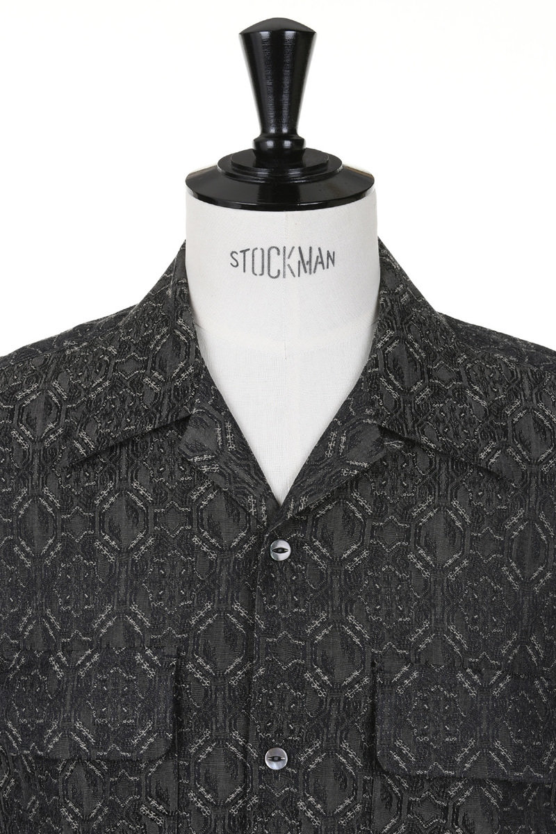 Needles Needles S/S Classic Shirt CU/C Geometric Jacquard - Brown
