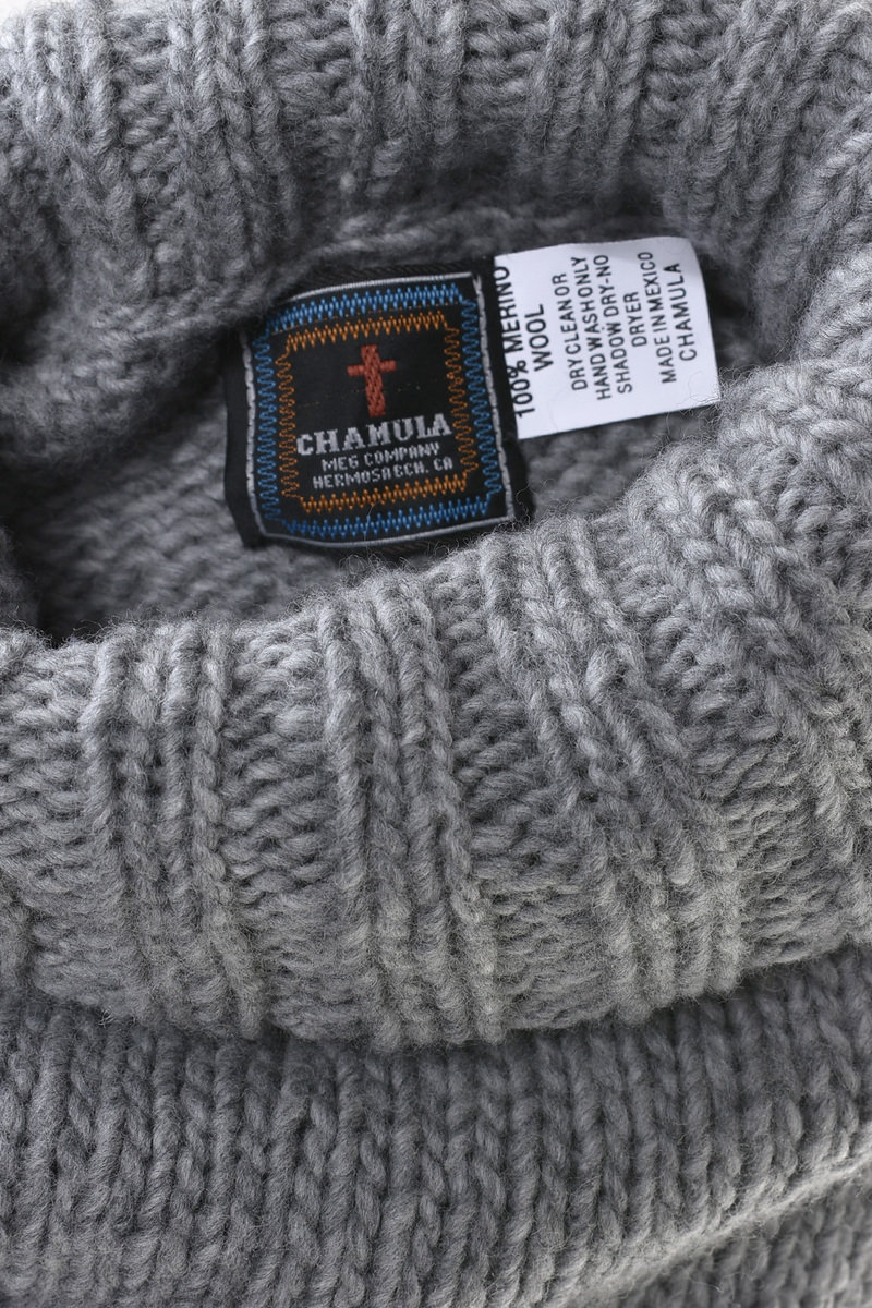 Chamula Hand Knit Turtleneck Pullover Pearl Grey Kafka Mercantile