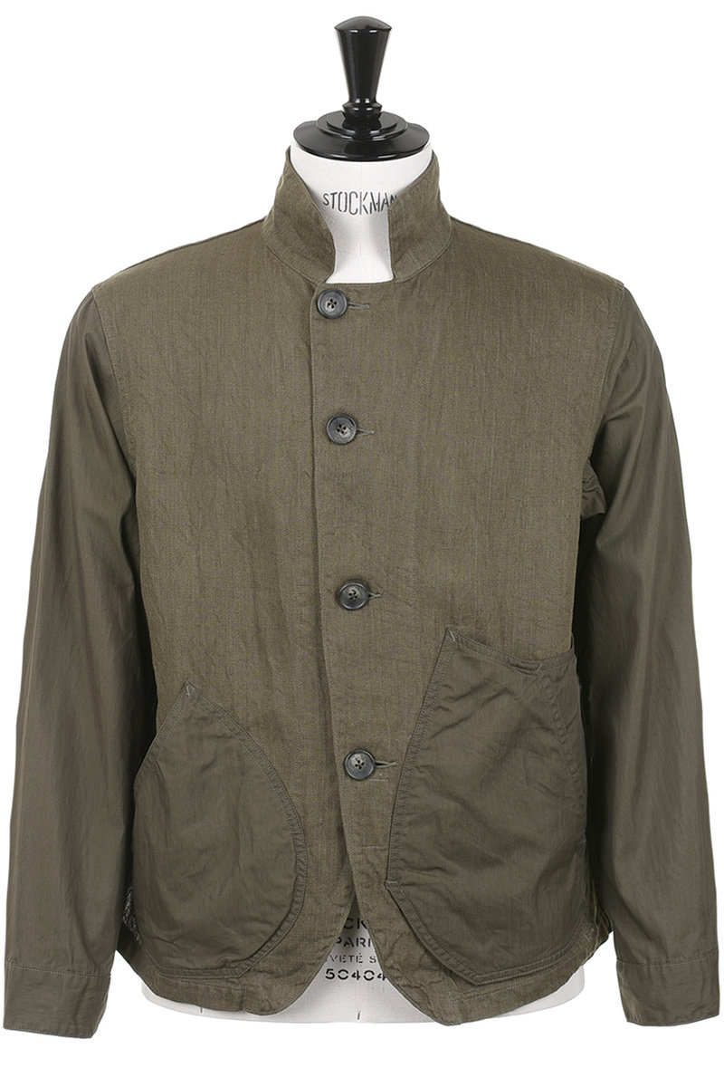 Linen Chino Cloth Gabardine RINGOMAN Coverall Khaki at Kafka Mercantile