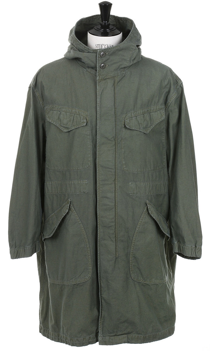 Sage De Cret 31 40 9467 Back Satin Military Hooded Coat Olive Kafka Mercantile