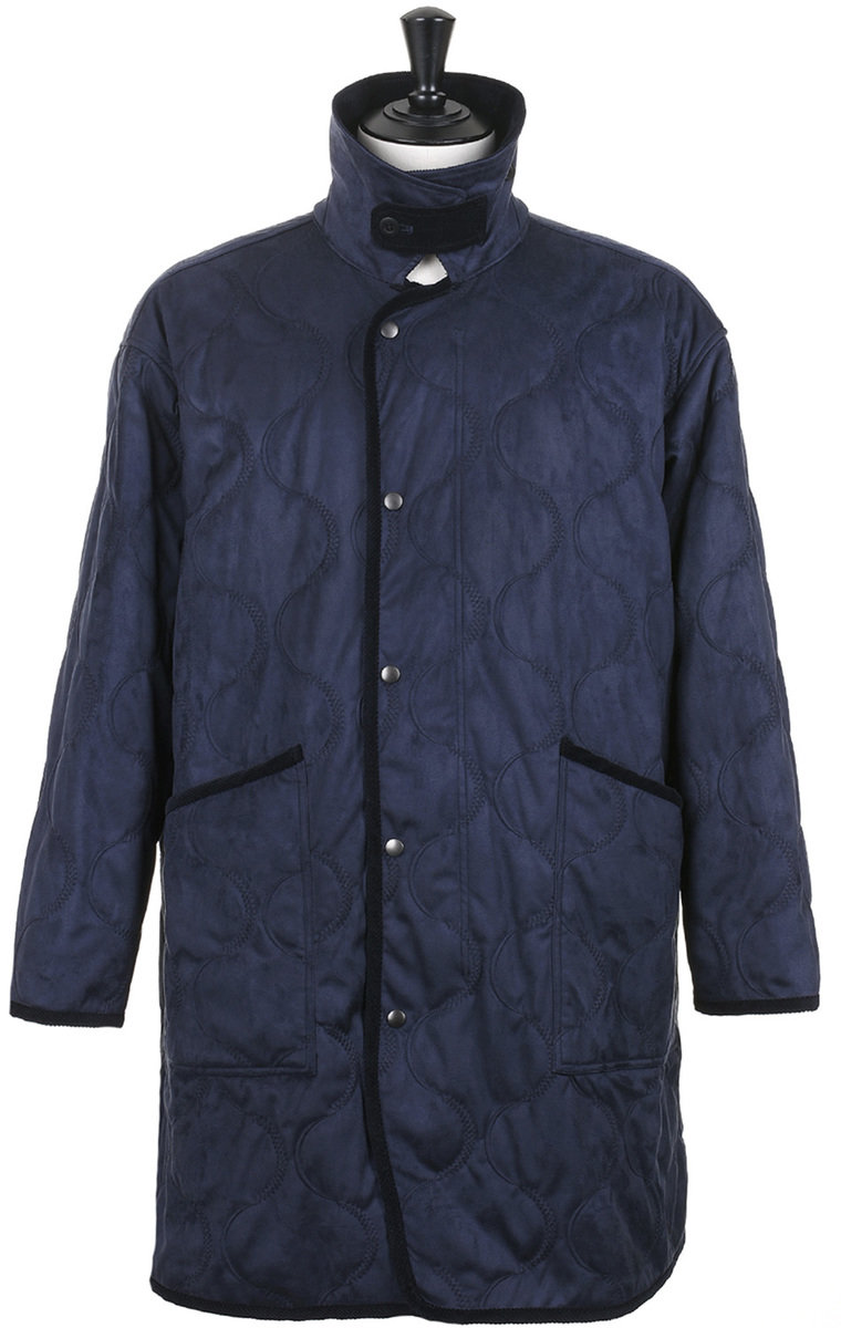 TS(S) Fly Front Coat Quilted Cloth - Navy | Kafka Mercantile