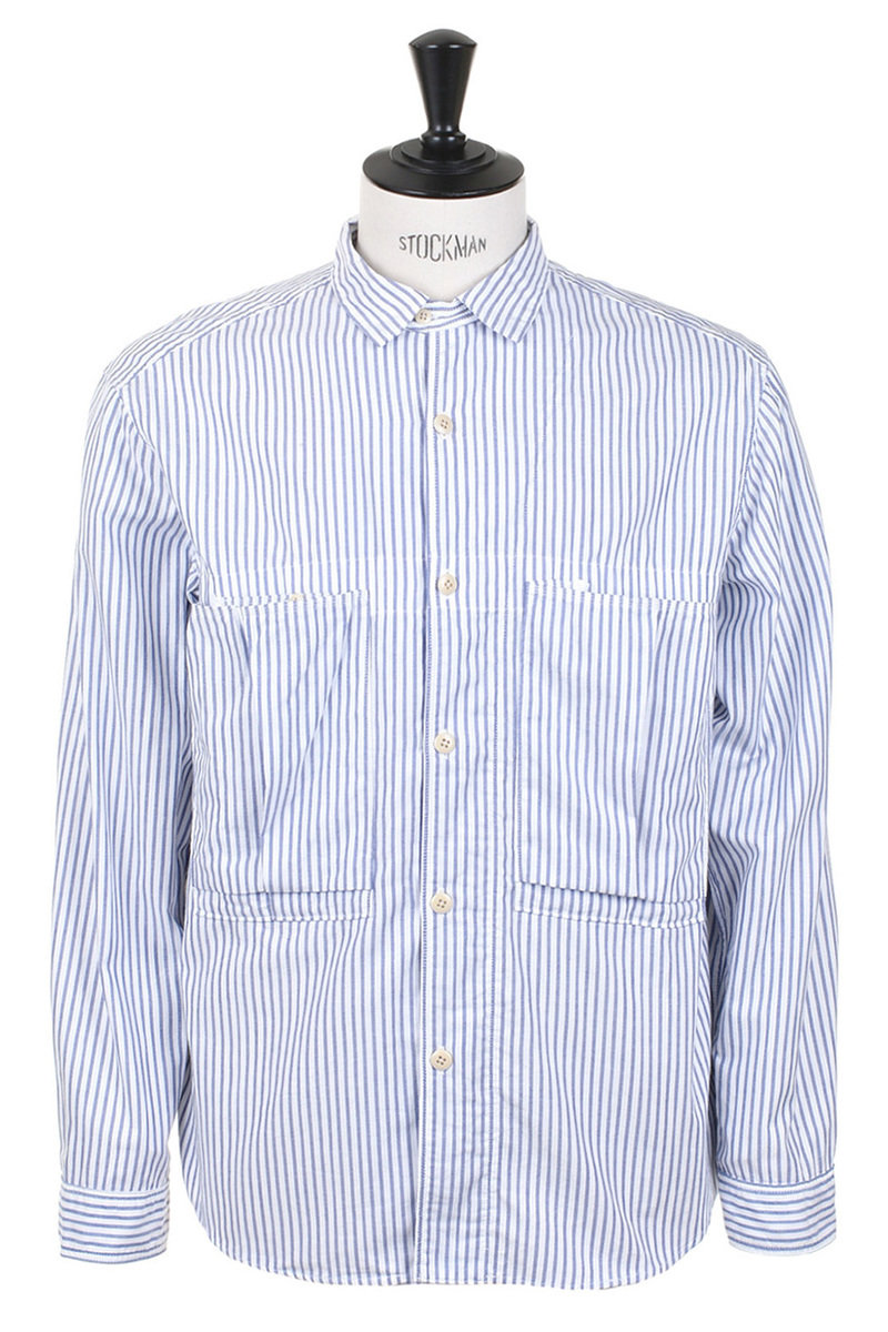 Kapital OX Stripe Anorak Shirt Blue Kafka Mercantile