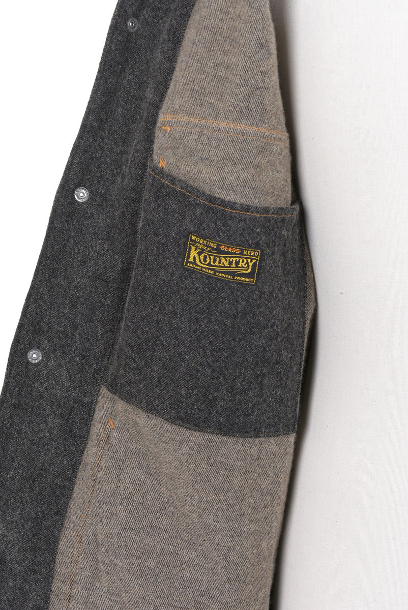 Kapital Ageing Wool Twill Cactus Coverall - Charcoal | Available