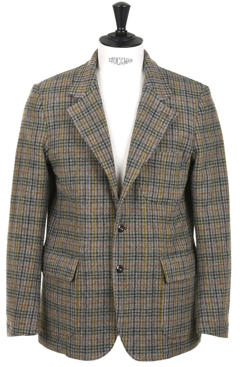 MkVII Gun Check Tweed Blazer Green Brown at Kafka Mercantile