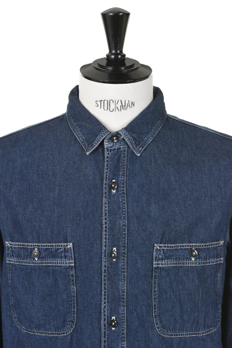 Spellbound Denim Work Shirt Used Wash 47-702E - Indigo | Kafka