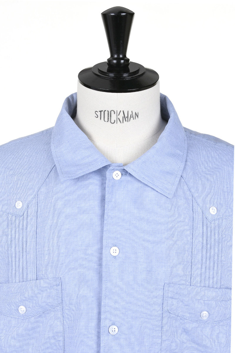 Engineered Garments Guayabera Shirt CL Solid - Light Blue | Kafka