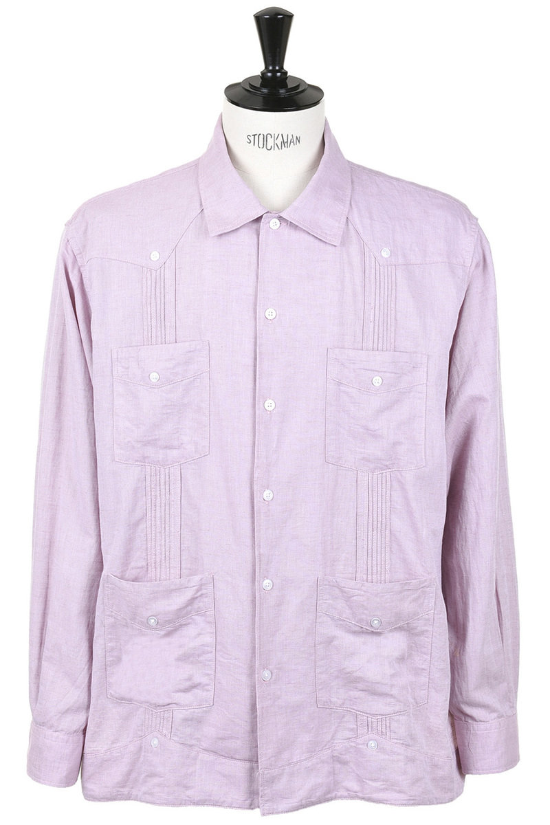 トップス ENGINEERED GARMENTS Guayabera Shirt Engineered Garments Guayabera Shirt CL Solid - Pink | Available in