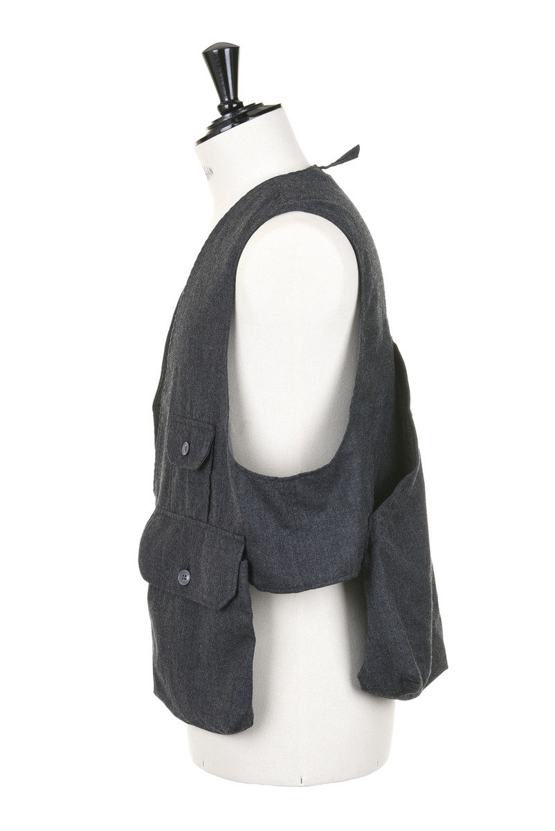 Engineered Garments Fowl Vest Worsted Wool - Charcoal | Kafka