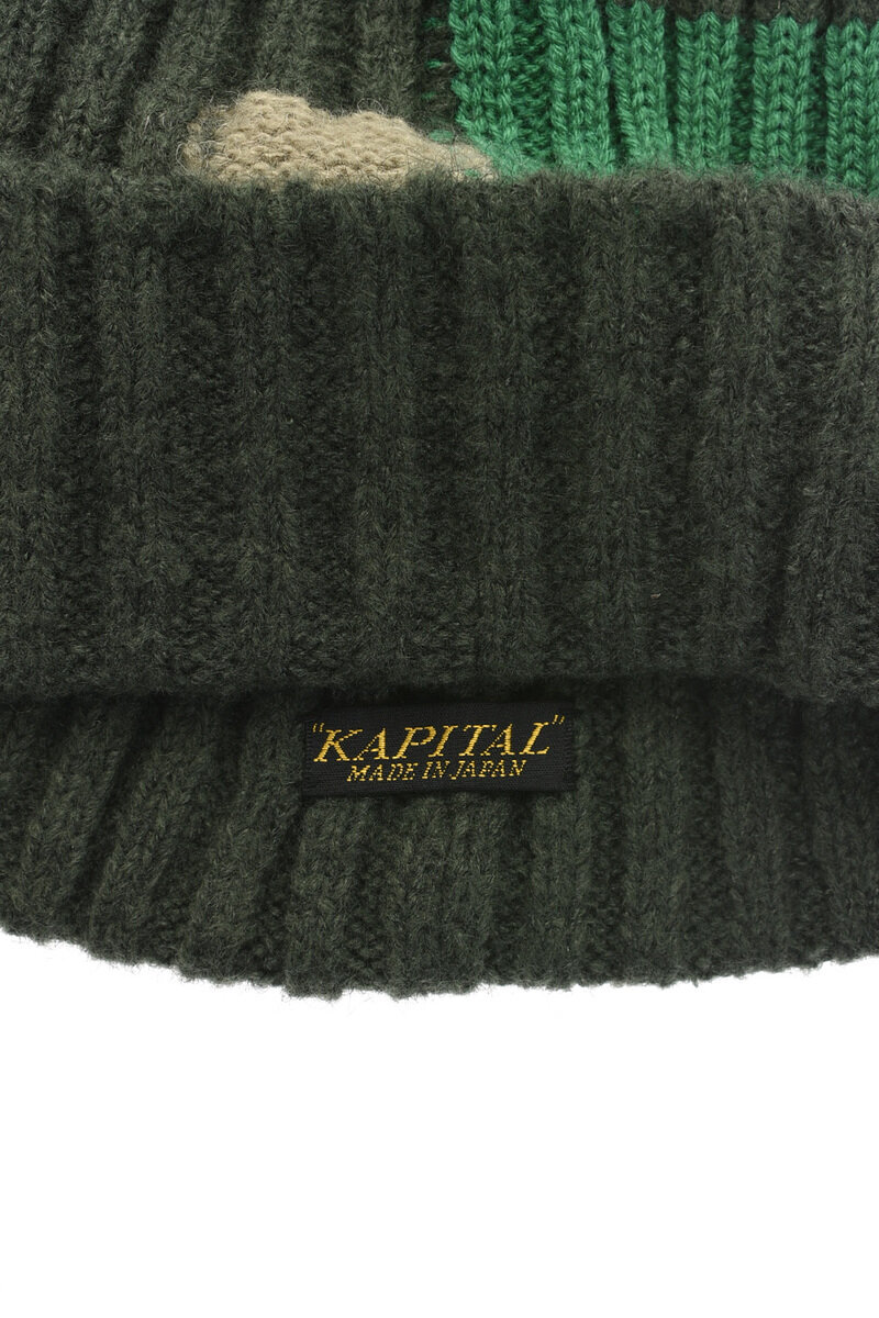 Kapital Wool Tugihagi Knit Cap - Khaki | Kafka Mercantile