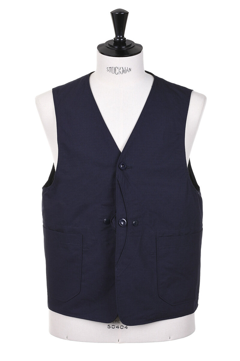 Engineered Garments Upland Vest ベスト Engineered Garments Upland Vest Cotton Ripstop - Dk Navy | Kafka