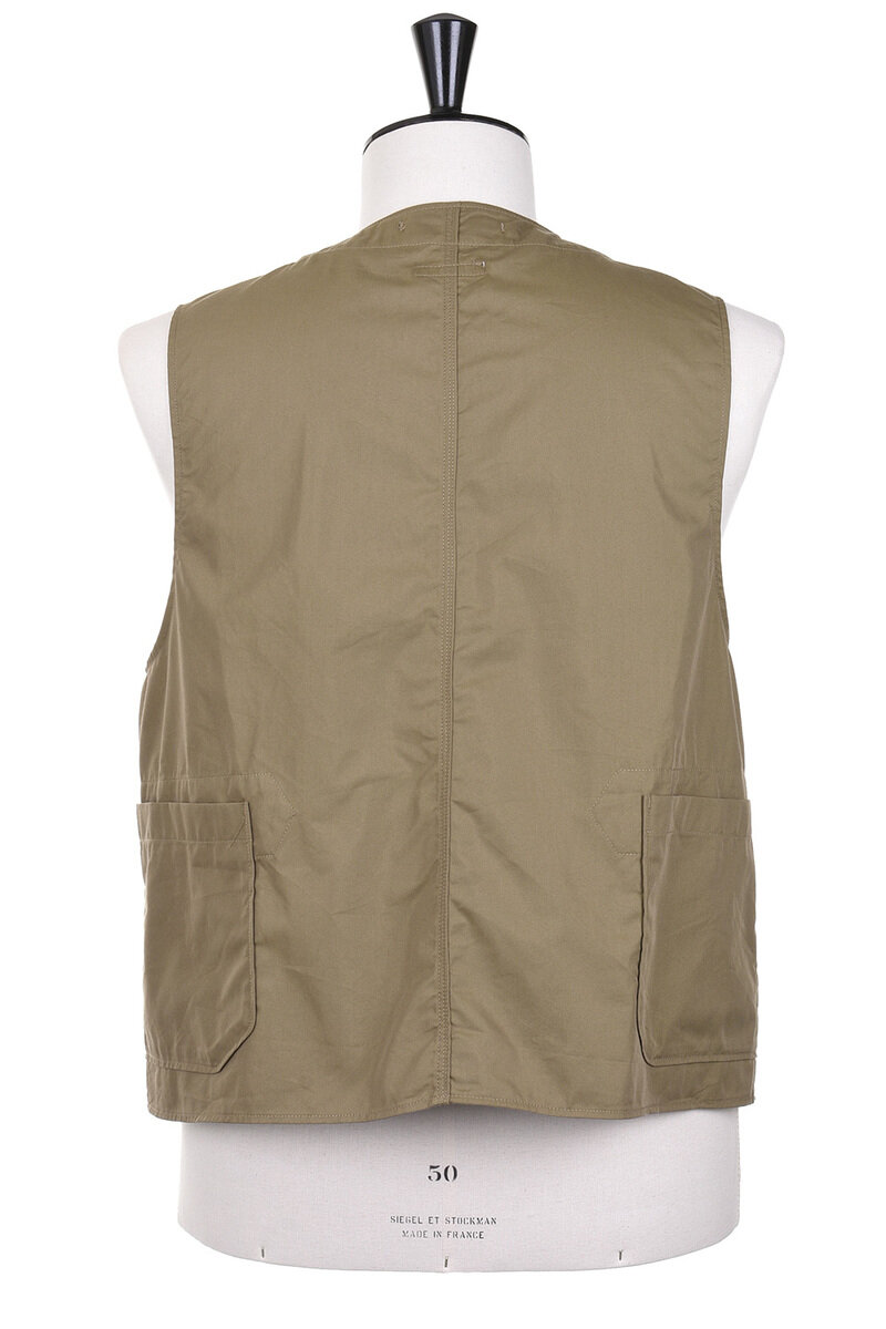 Engineered Garments Upland Vest Lt Weight NyCo - Khaki | Kafka