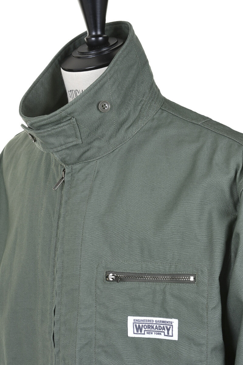 Engineered Garments WKDY Short Jacket Reverse Sateen - Olive