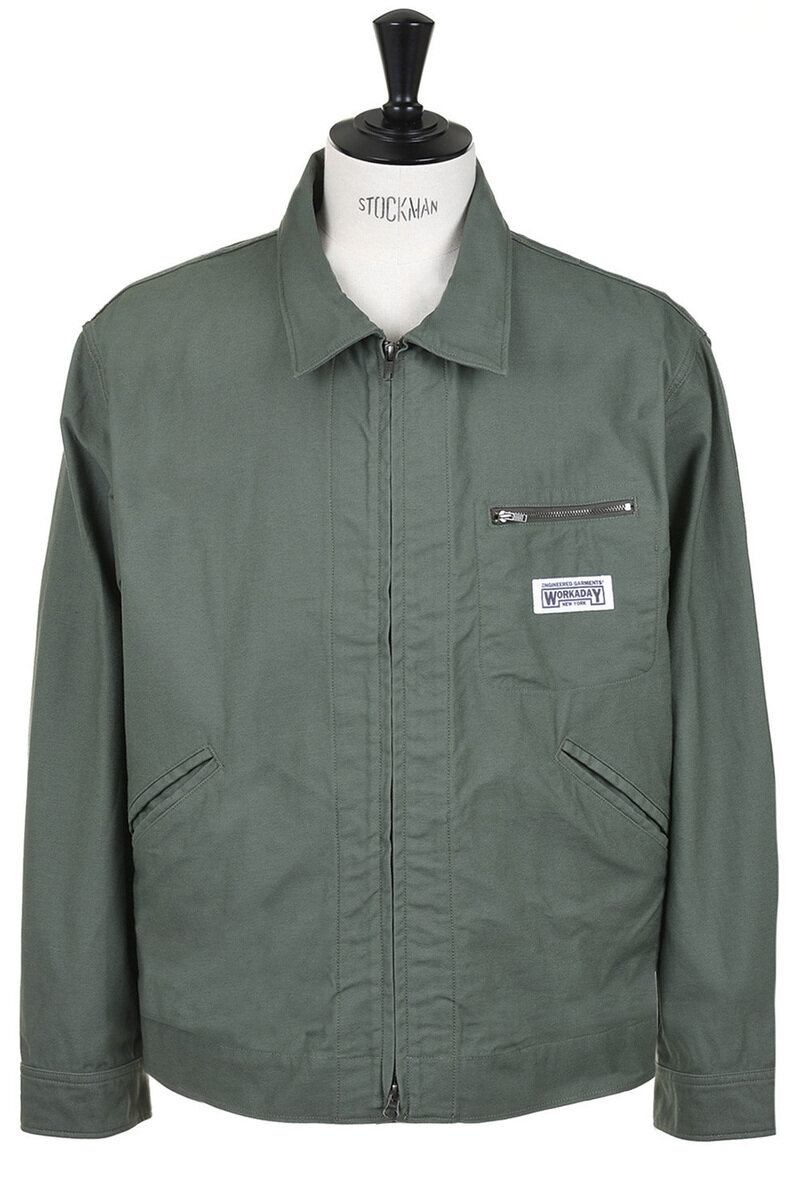 Engineered Garments WKDY Short Jacket Reverse Sateen - Olive